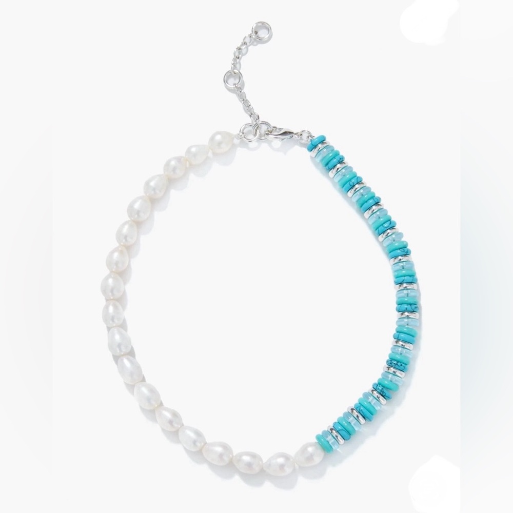 Tuckernuck Collection | Pearl & Turquoise Frankie Necklace | New - Picture 3 of 6